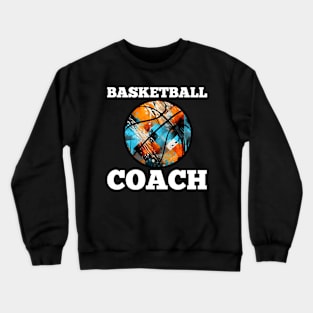 Basketball Coach - Retro Distressed Grunge Crewneck Sweatshirt